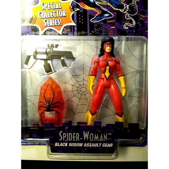 Spider Woman Black Widow Spider-Man 5" Action Figure NIB Marvel 1996 Toy Biz - Picture 2 of 5
